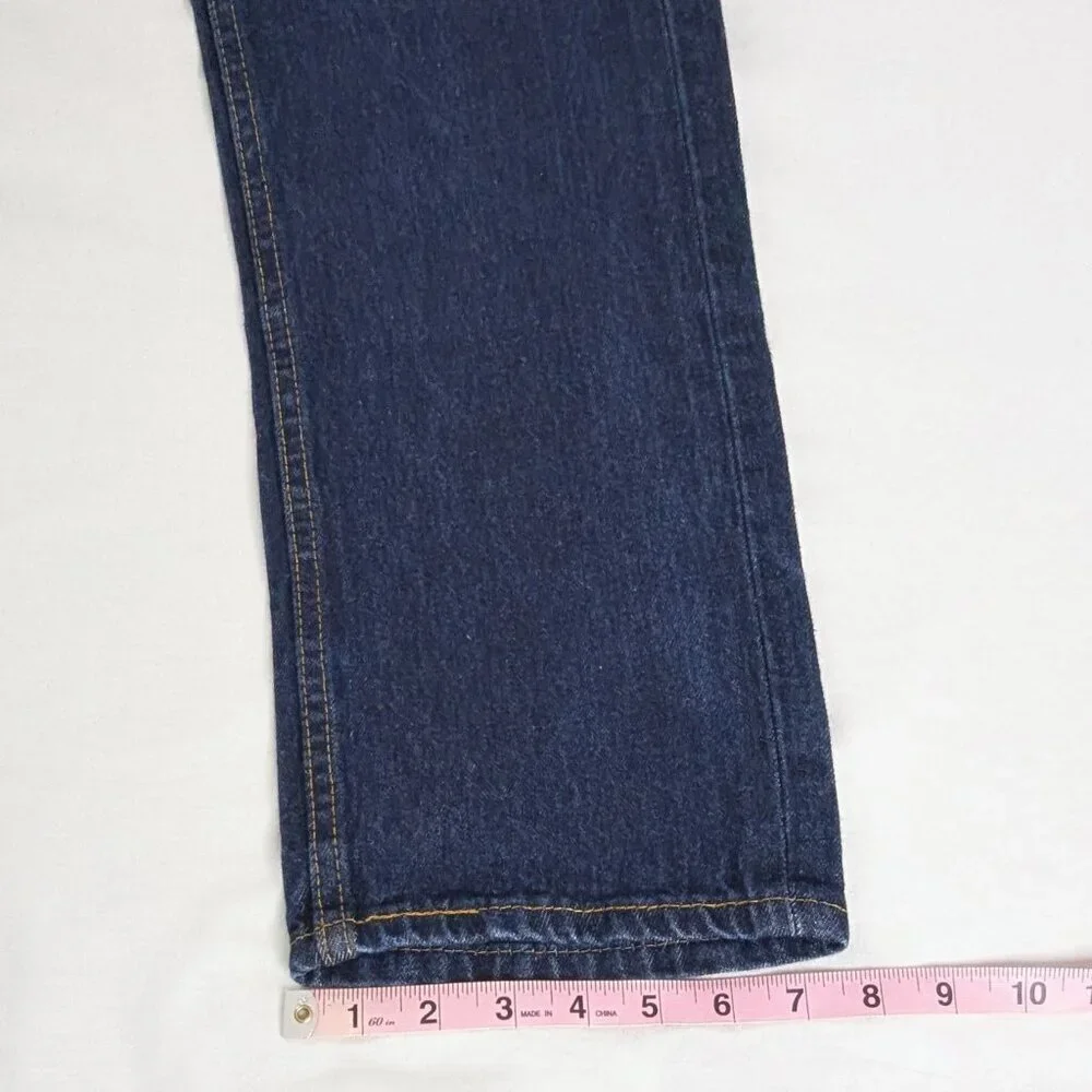 Levi's Retro Dark Wash Blue Denim 505 Straight Leg Jeans